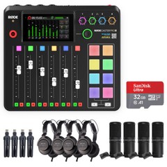 RØDECaster Pro II Integrated Production Studio w/ 4x Zoom ZDM-1 Podcast Mic Pack
