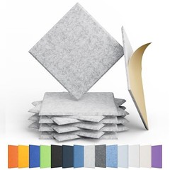 12 Pack Acoustic Panels Self Adhesive Sound Proof Square 12pcs Silver/Gray