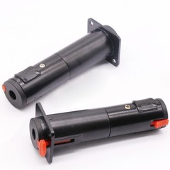 2x Black Solderless 1/4 TRS to TRS Female Locking Jacks Plug for D Pedalboards