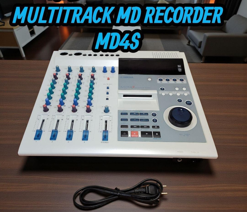 Yamaha MD4S Multitrack MiniDisc Recorder 4-Track w/ Power Cable Tested Japan