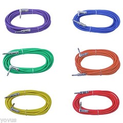 6PACK Colored 1/4 20ft foot RIGHT ANGLE – STRAIGHT Patch Cable Guitar Instrument