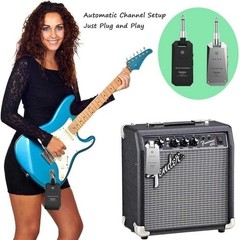 Plug-and-Play Wireless Guitar Transmitter Set – High-Quality Sound, Silver/Black