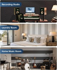 Sound Proof Foam Panels for Walls, 12 Pack Self-Adhesive Acoustic Panels, 12″…