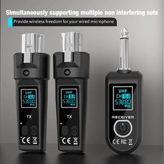 Sistema micrófono inalámbrico 2.4G adaptador transmisor receptor XLR