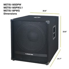 Sound Town 2400W 18″ Powered Subwoofer with High-Pass Filter (METIS-18PWG)