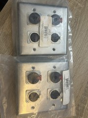 (Qty 2) Pro Co WP2040 2 Gang Stainless Wall Plate Studio Audio 2 XLR-2TRS (NEW)