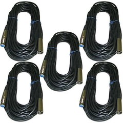 5pack 50 Ft Foot XLR Male to Female SHIELDED powered speaker wire Cable mic cord