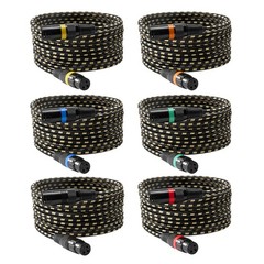 VEVOR XLR Cable 25 ft 6 Pack Balanced DMX Male to Female Microphone Cord 3-Pin