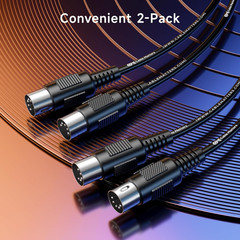 Cable Matters 2-Pack 5 Pin DIN MIDI Cable, 5 Pin MIDI Cable – 10 Feet