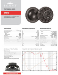 Eminence Lab 15 15″ Pro Subwoofer 1200W Car Audio Speaker 6-Ohms Home Audio Sub.