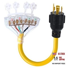 NEMA L14-30P to 4X 5-15R/5-20R Generator L14-30P to 5-20R/5-15R 4 Prong