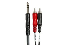 Hosa TRS-202 Insert Cable 1/4 in TRS Male to Dual RCA Male 2 meter