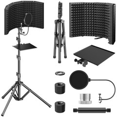 Professional Isolation Shield & Pop Filter Combo – Foldable
