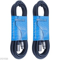 2pack 20 ft 3pin xlr male to female mixer balanced powered speaker monitor cable