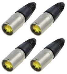 (4 Pack) Genuine Neutrik NE8MX-1 Ethercon Cable Connector Nickel Housing NEW