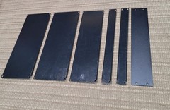 6 RACK SPACER PLATES-(2) 5 SPACE-1x 4 SPACE-1x 2 SPACE-2x 1 SPACE-FREE SHIPPING!