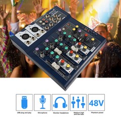 4CH Professional Audio Mixer Sound System 16 DSP Bluetooth USB Mixing for Stage