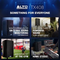 ALTO TX408 350W 8″ Powered PA Speaker with Bluetooth, 2-Channel Mixer
