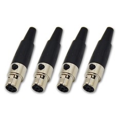 4,Mini XLR Connector Female Microphone End TA4F 4 Pin Panel Mount XLR Plug