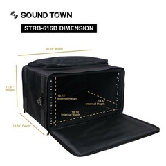 Sound Town Portable 6U Rack Bag w/ 14″ Rackable Plywood Rack Frame STRB-616B