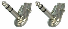 (2) PC-TJ056 1/4 6.35 mm Stereo TRS Right Angle Guitar Plug Flat Male Connector