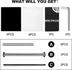 PRORECK DJ Facade Event Booth 4 Detachable Panels black&white Foldable