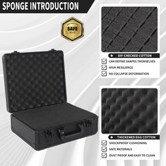 15 Inch Carrying Case With Customizable Pre-Diced Foam, Aluminum Case, Alumin…