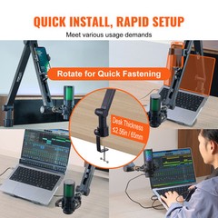 VEVOR Microphone Boom Arm with Desk Mount 360° Rotatable Adjustable Mic Stand