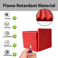96 Pack Acoustic Wall Panels Studio Sound Noise Proofing Insulation Foam 24Pack