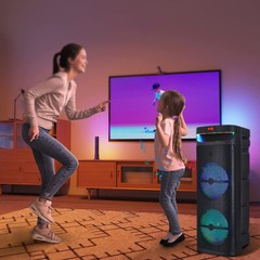 Portable Dual 10″ Wireless Bluetooth Party Speaker Subwoofer Sound System w/ Mic