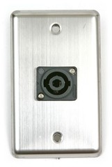 2 OSP Stainless Steel Duplex Audio Wall Plate with 1-Speakon NEUTRIK Connector