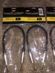 4 SuperFlex GOLD Premium 1′ ft Guitar Instrument Patch Cables – Gold Contacts