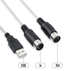 USB IN-OUT MIDI Interface Cable Converter to PC Music Keyboard Adapter Cord