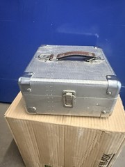 vintage riveted aluminum briefcase, 8×8