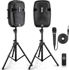Active + Passive PA Systems – Dual 8Inch 700 Watt Max Power Output Speaker with