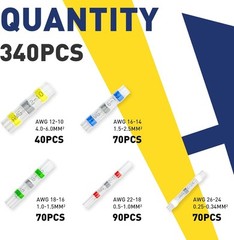 340PCS Solder Seal Wire Connectors-haisstronica White,Red,Green,Blue,Yellow