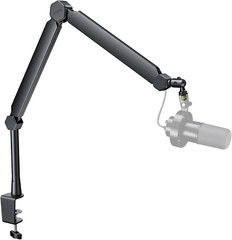 Mic Boom Arm Microphone Stand With Cable Management Channels Extension Tube Desk