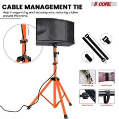 5Core 6ft Speaker Stand Tripod DJ PA Pro Audio Pole Mount Monitor 40″-72″🟠