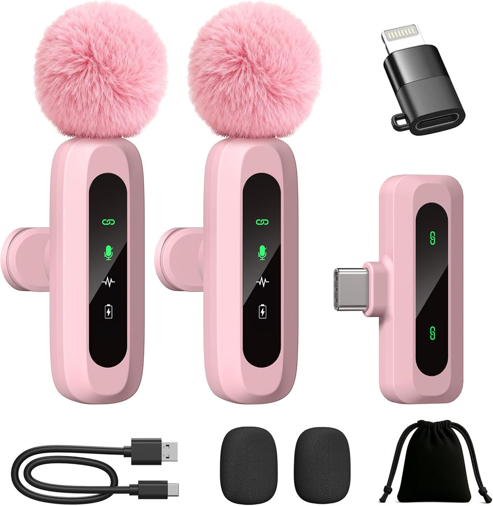 Upgraded Mini Microphone for Iphone Android/Ipad PC with LED Display, Wireless
