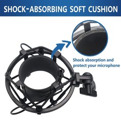 SUUNTOK Shock Mount Microphone Holder Anti-Vibration Suspension MSM03, Black