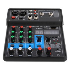 4-Channel Professional Audio Mixer with Bluetooth, USB & DSP Effects