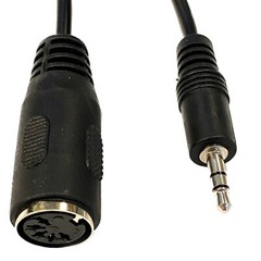 MIDI Type A Female to 3.5mm TRS Male Cable 14 Inch Adapter for Synthesizer, Drum