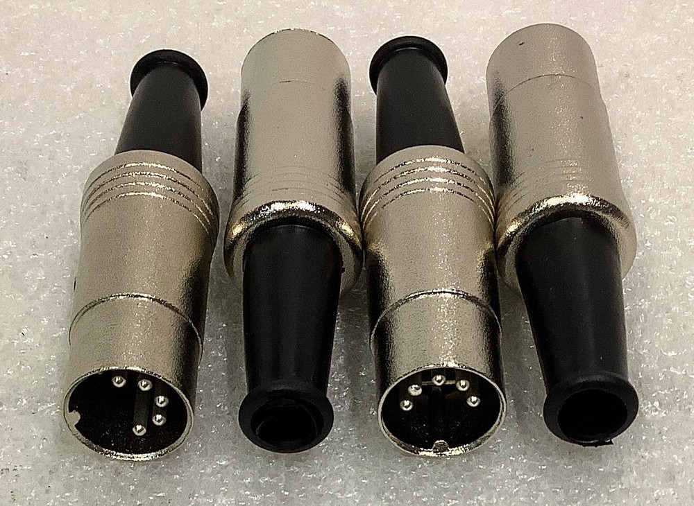 4 Pack of Mini 5 Pin DIN Male XLR Plugs