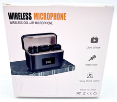 Black HiFi Audio with Noise Cancellation Wireless Collar Microphone