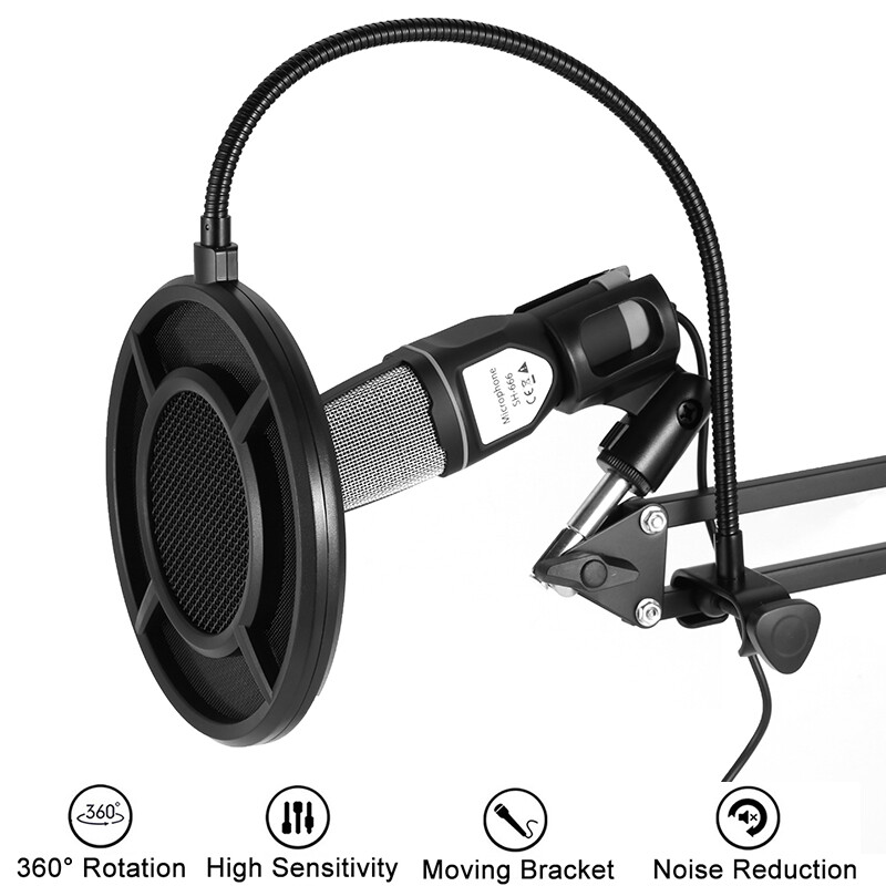 Professional Dual Layer Metal Grill Microphone Filter Anti-Spray Net Sing Audio