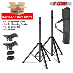 Heavy Duty Adjustable Speaker Stand Tripod Pair up to 72 inches for DJ & Studi