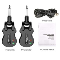 LEKATO Wireless Guitar System 5.8 Transmitter Receiver Black
