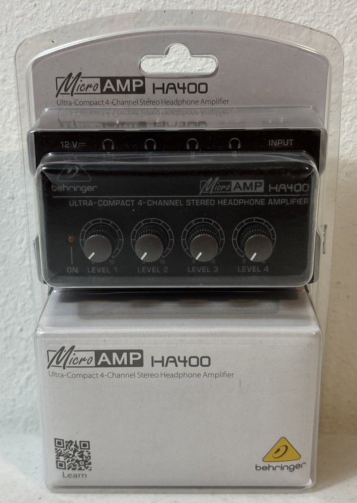 NEW Behringer HA400 MicroAMP Ultra Compact 4-Channel Stereo Headphone Amplifier