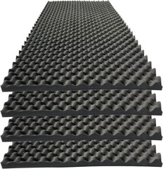 Professional Soundproof Foam Panels – 48“x24“x2“ Fireproof | 4 Pack in Black