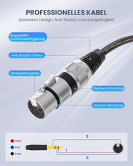 Balanced 3.3ft XLR Female to 1/4 TRS Audio Interconnect Cable – Studio Quality